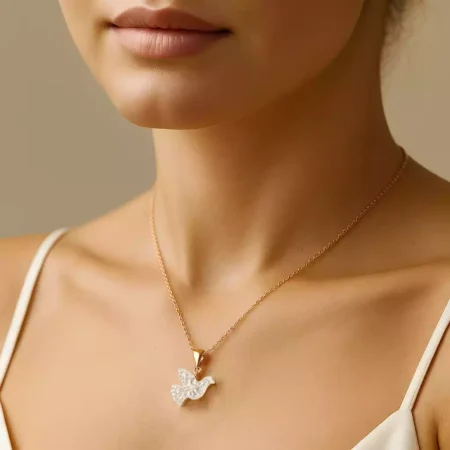 Bird-Shaped IGI Certified CVD Lab Diamond Pendant Necklace in 18K Gold – 0.50ct to 3.50ct with 18-Inch Chain
