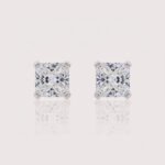 2.50ct Asscher Cut IGI Certified CVD Lab Diamond Stud Earrings in 18K Gold – 1.25ct Each Solitaire Pair