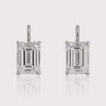 6.10ctw Emerald Cut IGI Certified CVD Lab Diamond Drop Earrings in 18K Gold – Bold Solitaire Studs