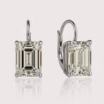 6.10ctw Emerald Cut IGI Certified CVD Lab Diamond Drop Earrings in 18K Gold – Bold Solitaire Studs