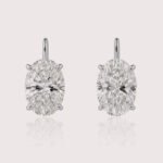 3.08ctw Oval Cut IGI Certified CVD Lab Diamond Drop Earrings in 18K Gold – Elegant Solitaire Studs