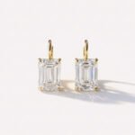 6.10ctw Emerald Cut IGI Certified CVD Lab Diamond Drop Earrings in 18K Gold – Bold Solitaire Studs