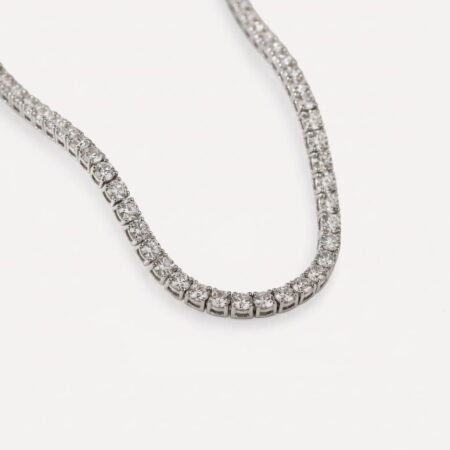 18 Inch 9ctw Round Cut D/VS1 IGI Certified Lab-Grown Diamond Tennis Necklace in 18K Gold