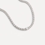 16 Inch 8.50ctw Round & 1ct Emerald Cut IGI Certified CVD Lab-Grown Diamond Tennis Necklace in 18K Gold – Modern Centerpiece Choker