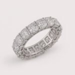 Cushion Cut 5–7ctw IGI Certified CVD Lab Diamond Eternity Band Ring in 10K Gold – Prong Set Cushion Style
