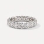 Round Cut 3–5.50ctw Certified CVD Lab Diamond Eternity Band in 10K Gold – Classic Prong Set Ring