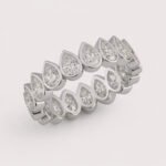 Pear Cut 4–6ctw IGI Certified CVD Lab Diamond Eternity Band in 10K Gold – Bezel Set Full Eternity Ring