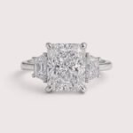 6.05 CTW Radiant Cut Lab Diamond Three Stone Engagement Ring in 10K/14K/18K Gold