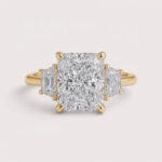 6.05 CTW Radiant Cut Lab Diamond Three Stone Engagement Ring in 10K/14K/18K Gold