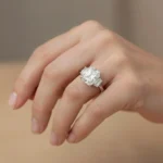 6.05 CTW Radiant Cut Lab Diamond Three Stone Engagement Ring in 10K/14K/18K Gold