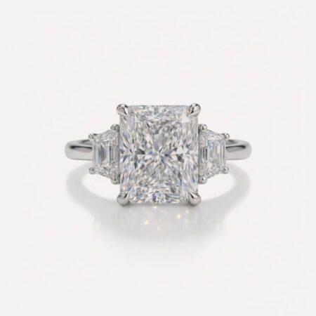6.05 CTW IGI Certified E/VS1 Radiant Cut Lab Grown Diamond Three Stone Engagement Ring in 10K/14K/18K Gold