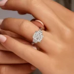 Cushion Cut 4ct Center + Trapezoid Side Lab Grown Diamond Engagement Ring in 10K/14K/18K Gold – IGI Certified
