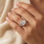 Emerald Cut 4.01ct Lab Grown Diamond Ring with Trapezoid Side Stones – 10K/14K/18K Gold – IGI Certified