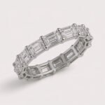 East West 4–7ctw Emerald Cut IGI Certified Lab Diamond Eternity Band in 10K Gold – Horizontal Set Luxury Ring