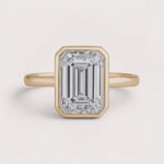3.18ct Emerald Cut Bezel Set Lab Grown Diamond Engagement Ring in 10K/14K/18K Gold – IGI Certified