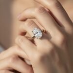 3.20ct EF VS1 IGI Certified CVD Oval Cut Lab Diamond Engagement Ring in 14K Gold – Hidden Halo Solitaire Setting