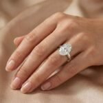 3.20ct EF VS1 IGI Certified CVD Oval Cut Lab Diamond Engagement Ring in 14K Gold – Hidden Halo Solitaire Setting