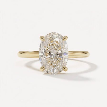 4.80 carat Oval Cut Lab Grown Diamond Solitaire Engagement Ring 14K Gold IGI Certified