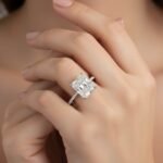 5.03ct EF VS1 IGI Certified Radiant Cut Lab Diamond Engagement Ring with 0.18ctw Accent Stones in 14K Gold – Pavé Band Setting