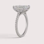 5.03ct EF VS1 IGI Certified Radiant Cut Lab Diamond Engagement Ring with 0.18ctw Accent Stones in 14K Gold – Pavé Band Setting