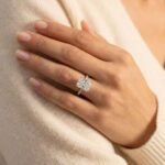 5.03ct EF VS1 IGI Certified Radiant Cut Lab Diamond Engagement Ring with 0.18ctw Accent Stones in 14K Gold – Pavé Band Setting