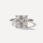 4.01ct Asscher Cut Lab Grown Diamond Solitaire Engagement Ring 14K White Gold IGI Certified