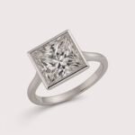 4.82ct EF VS1 IGI Certified Princess Cut Lab Diamond Engagement Ring in 14K Gold – Bezel Set Modern Solitaire