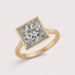 4.82ct EF VS1 IGI Certified Princess Cut Lab Diamond Engagement Ring in 14K Gold – Bezel Set Modern Solitaire