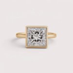 4.82ct EF VS1 IGI Certified Princess Cut Lab Diamond Engagement Ring in 14K Gold – Bezel Set Modern Solitaire