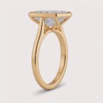 4.82ct EF VS1 IGI Certified Princess Cut Lab Diamond Engagement Ring in 14K Gold – Bezel Set Modern Solitaire