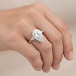 4.98ct EF VS1 IGI Certified Pear Cut Lab Diamond Engagement Ring in 14K Gold – Three Stone with Tapered Baguettes