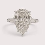 4.98ct EF VS1 IGI Certified Pear Cut Lab Diamond Engagement Ring in 14K Gold – Three Stone with Tapered Baguettes