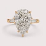 4.98ct EF VS1 IGI Certified Pear Cut Lab Diamond Engagement Ring in 14K Gold – Three Stone with Tapered Baguettes