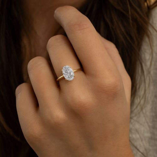 Click to view full screen 2.50CT Oval Lab Diamond Solitaire Ring 14K Gold | IGI Certified photo review