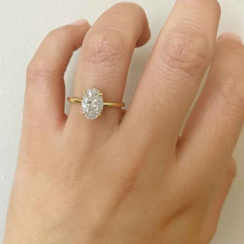 Click to view full screen 2.50CT Oval Lab Diamond Solitaire Ring 14K Gold | IGI Certified photo review