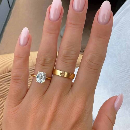 Click to view full screen Cushion Cut 2 Carat F/VS1 IGI Certified Lab Diamond Engagement Ring in 14K Rose Gold – Side Round Diamonds, High Polish Finish photo review