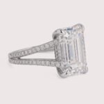 Beyoncé Inspired 3ct Emerald Cut Lab Diamond Engagement Ring with Split Shank – IGI Certified Gold Ring