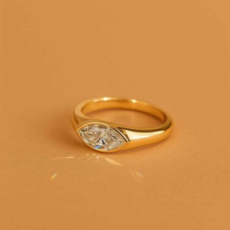 1.5 Carat Marquise Cut CVD Lab-Grown Diamond Engagement Ring in 10K/14K/18K Gold – IGI Certified Solitaire Design