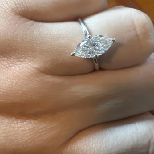 2.55 CT IGI Certified Marquise cut CVD Diamond,14KT White Gold Ring RE650 photo review