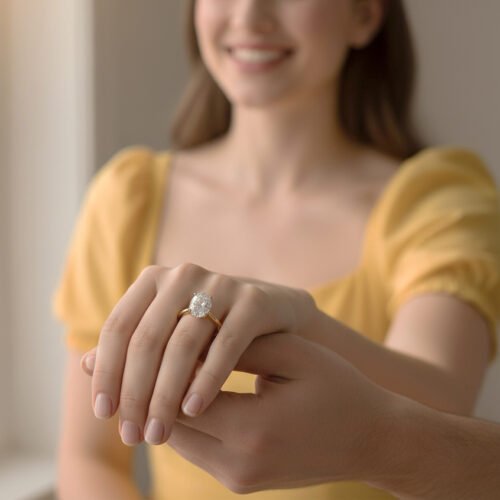 2.52Ct Oval CVD diamond engagement ring, Solitaire diamond ring in 14kt yellow gold RE726 photo review