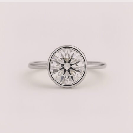 5.20ct Round Cut Bezel Set IGI Certified Diamond Engagement Ring 10K/14K/18K Gold