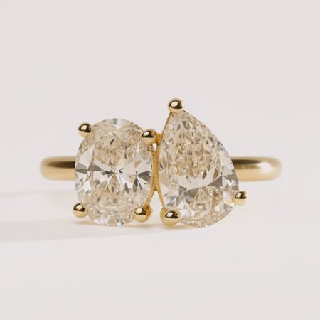 2.25ctw Pear & Oval Two-Stone IGI Certified Diamond Ring 10K/14K/18K Gold