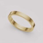 Men's 3mm Flat Gold Wedding Band | Minimalist High Polish | 10K 14K 18K