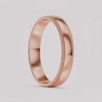 Men's 4mm Milgrain Edge Wedding Band | Solid Gold | High Polish Flat Center
