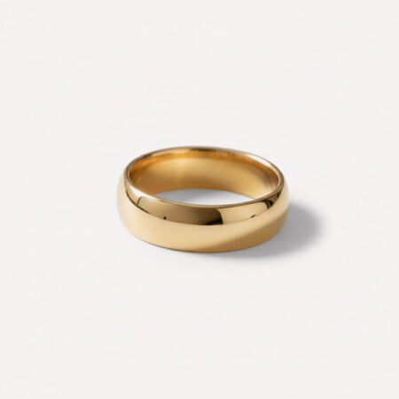 Men's 7mm Domed Gold Wedding Band | Classic Comfort Fit | High Polish