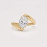 1.50 ct Oval Lab Diamond Engagement Ring | Modern Bypass Solitaire | Solid Gold