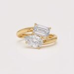 2.21 ctw Toi et Moi Lab Diamond Ring | Pear & Emerald Cut | Solid Gold Bypass Band