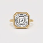 5.03 ct Asscher Cut Lab Diamond Ring | Art Deco Bezel Solitaire | Solid Gold