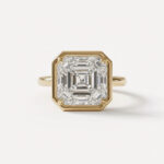 5.03 ct Asscher Cut Lab Diamond Ring | Art Deco Bezel Solitaire | Solid 14K Gold