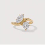 1.50 ctw Toi et Moi Lab Diamond Ring | Marquise & Round Cut | Solid Gold Bypass Band